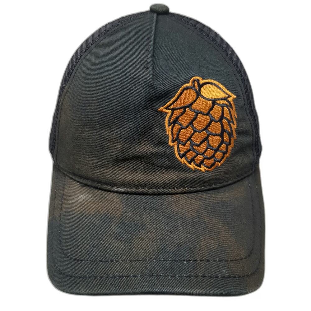 Pistil Trucker Hat Black One Size Hop Cone Double Mountain Brewery Mesh Back